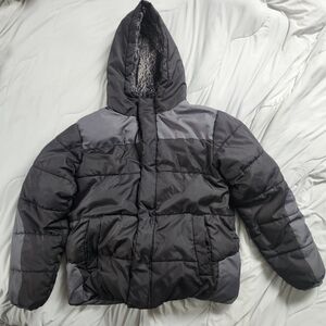 Kids Black and Gray Puffer Jacket
